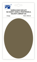 Nažehlovací záplaty jednobarevné ovály - khaki